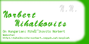 norbert mihalkovits business card